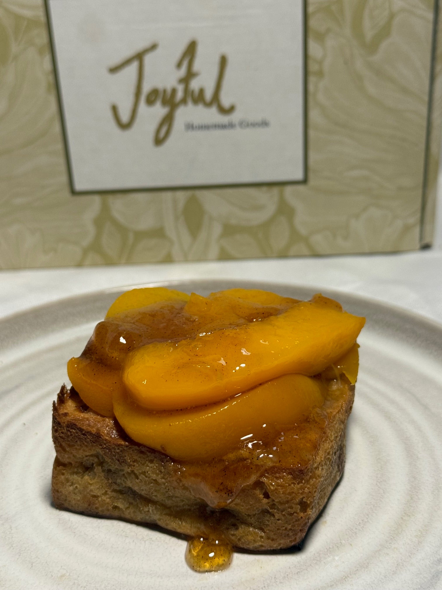 Peach Cobbler Bread Pudding